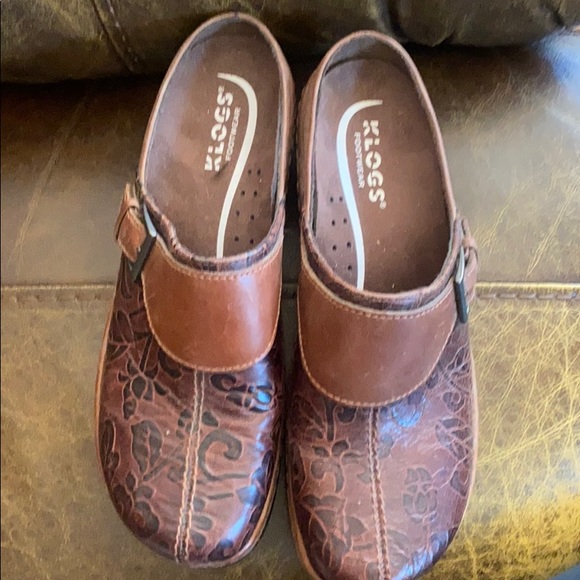 Klogs women’s size 10 black and white leather print clog slip on shoes - Picture 1 of 6